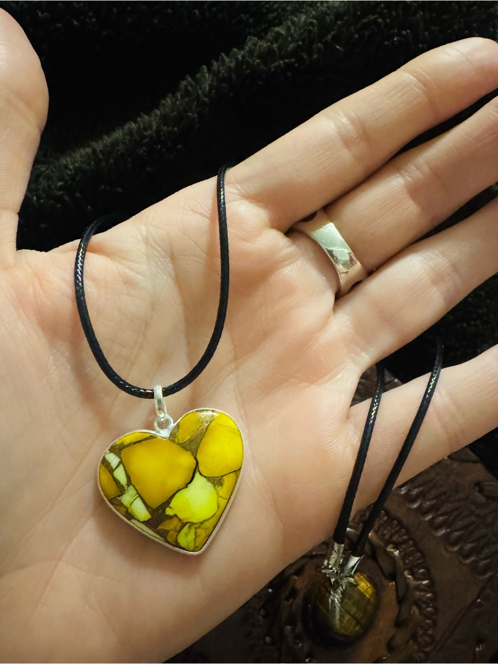 Bumblebee jasper Stone set in Sterling silver Pendant Necklace - Women's Jewelry